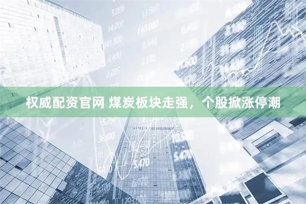 权威配资官网 煤炭板块走强，个股掀涨停潮
